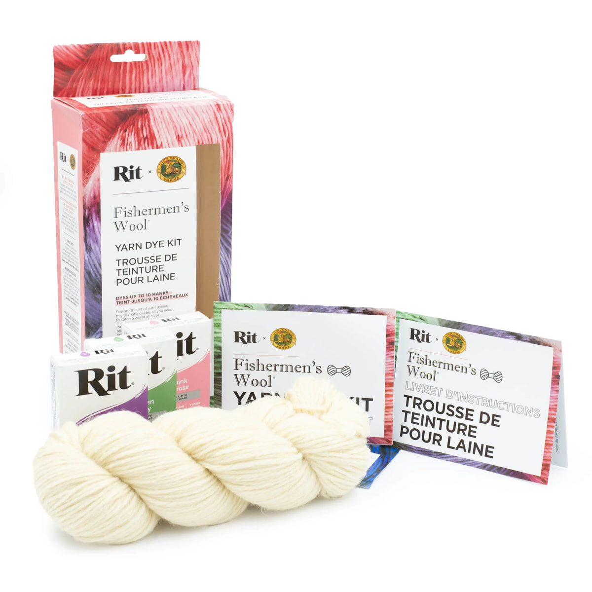 Rit® and Lion Brand® Fishermen's Wool® Yarn Dye Kit