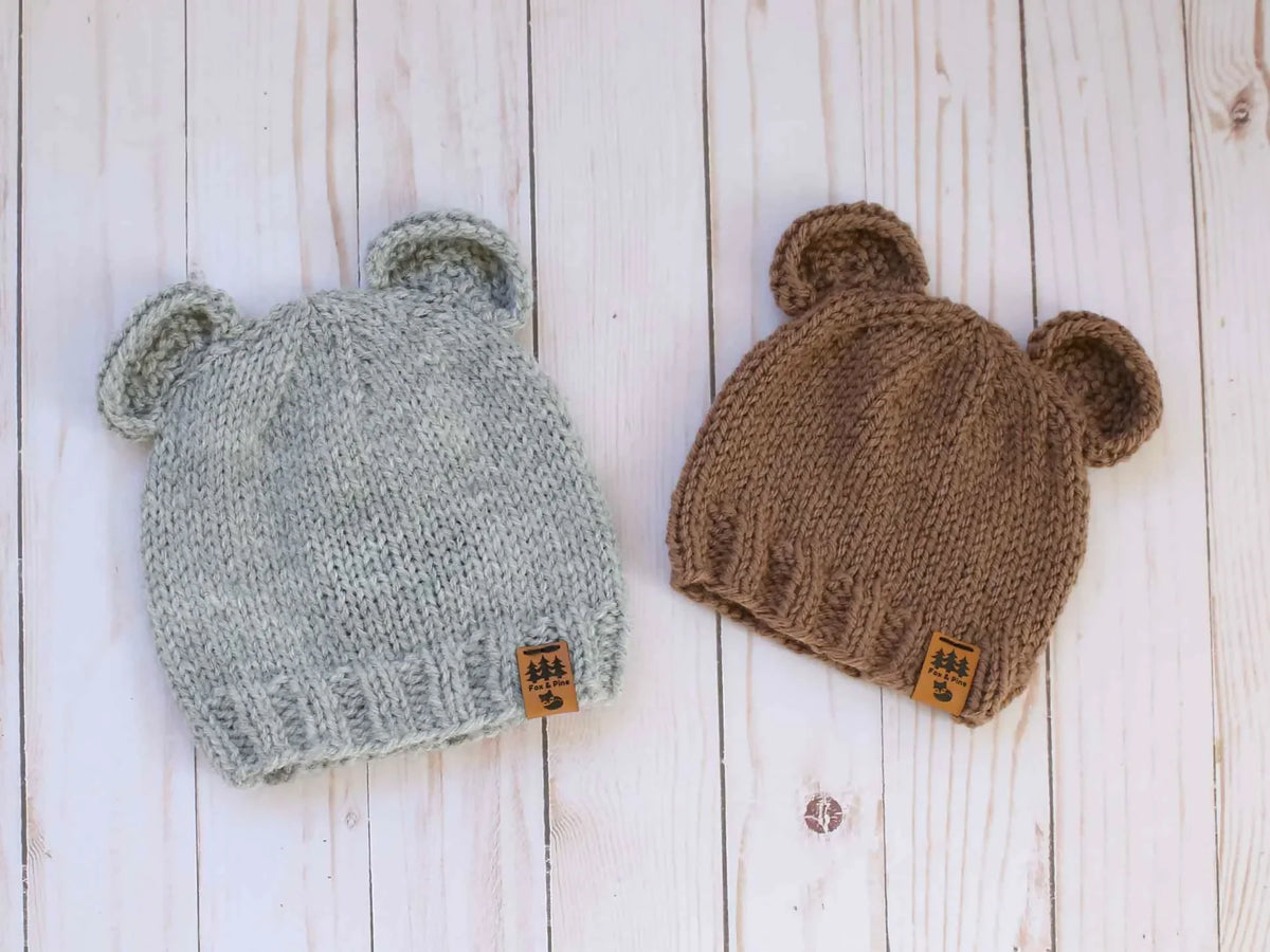 Wool Bear Ears Hat (Knit)